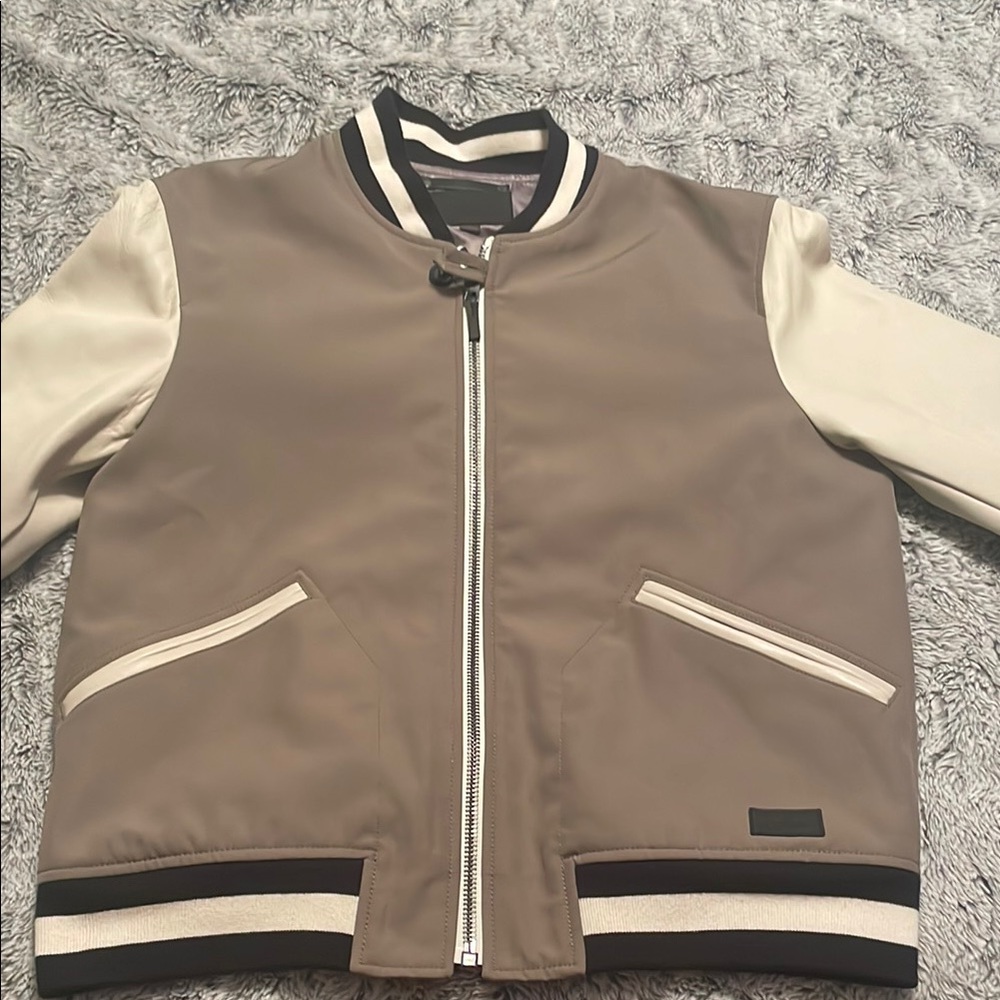 Men's Tan and Cream Bomber Jacket from Coach size Large.